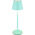 Globo - LED stmievateľná dotyková nabíjacia vonkajšia stolová lampa 3v1 LED/3W/5V 3000/4000/5000K IP54 1800 mAh mentolovo zelená