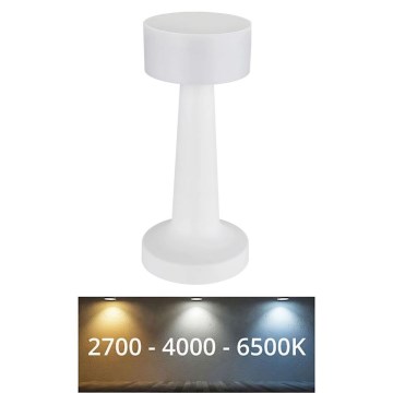 Globo - LED Stmievateľná dotyková stolná lampa LED/1W/3,7V 2700K/4000K/6500K 800 mAh USB biela