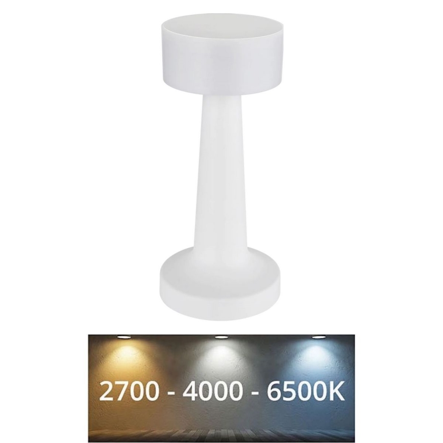 Globo - LED Stmievateľná dotyková stolná lampa LED/1W/3,7V 2700K/4000K/6500K 800 mAh USB biela