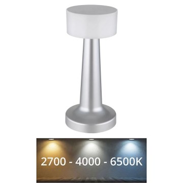 Globo - LED Stmievateľná dotyková stolná lampa LED/1W/3,7V 2700K/4000K/6500K 800 mAh USB matný chróm
