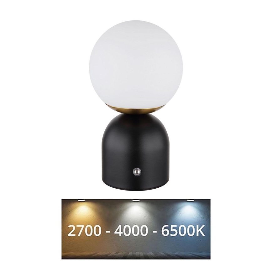 Globo - LED Stmievateľná dotyková stolná lampa LED/2,5W/3,7V 2700/4000/65000K 1800 mAh USB čierna