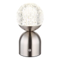 Globo - LED Stmievateľná dotyková stolná lampa LED/2,5W/3,7V 2700/4000/6500K 1800 mAh USB matný chróm