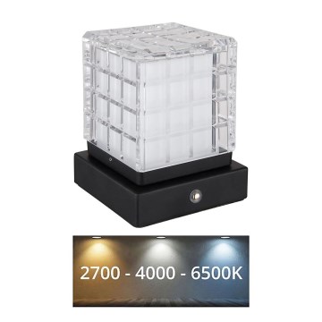 Globo - LED Stmievateľná dotyková stolná lampa LED/2,5W/3,7V 2700K/4000K/6500K 1800 mAh USB čierna