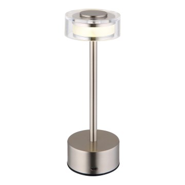 Globo - LED Stmievateľná nabíjacia dotyková stolná lampa LED/2,5W/3,7V 2700/4000/6500K 1800mAh matný chróm