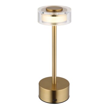 Globo - LED Stmievateľná nabíjacia dotyková stolná lampa LED/2,5W/3,7V 2700/4000/6500K 1800mAh mosadz