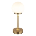 Globo - LED Stmievateľná nabíjacia dotyková stolná lampa LED/2,5W/5V 1800mAh 2700/4000/6500K mosadz
