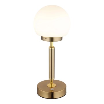 Globo - LED Stmievateľná nabíjacia dotyková stolná lampa LED/2,5W/5V 1800mAh 2700/4000/6500K mosadz