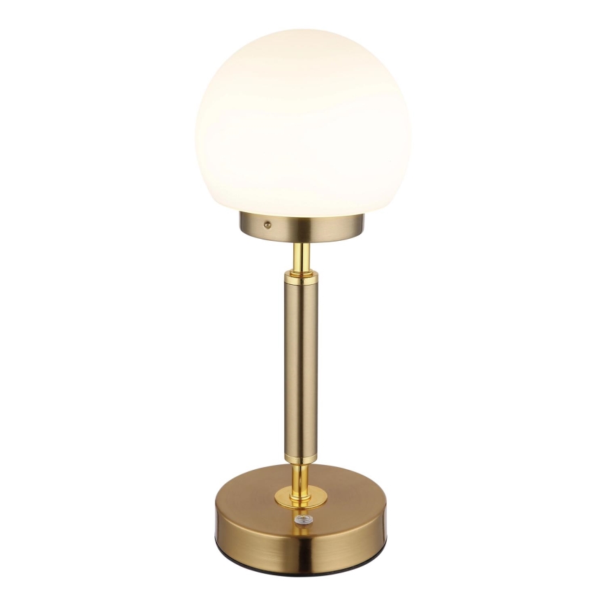 Globo - LED Stmievateľná nabíjacia dotyková stolná lampa LED/2,5W/5V 1800mAh 2700/4000/6500K mosadz