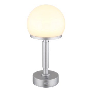 Globo - LED Stmievateľná nabíjacia dotyková stolná lampa LED/2,5W/5V 1800mAh 2800K strieborná