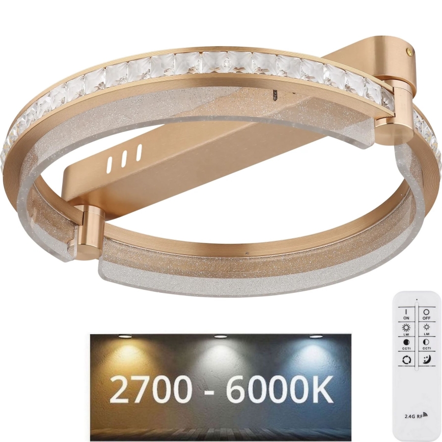 Globo - LED Stmievateľné krištáľové stropné svietidlo LED/36W/230V 2700K-6000K + diaľkové ovládanie
