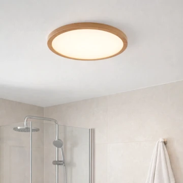 Globo - LED Stmievateľné kúpeľňové stropné svietidlo LED/18W/230V pr. 29,4 cm IP44 hnedá