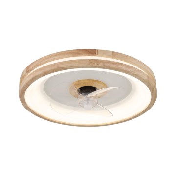 Globo - LED Stmievateľné stropné svietidlo s ventilátorom LED/30W/230V 2700-6500K hnedá + diaľkové ovládanie