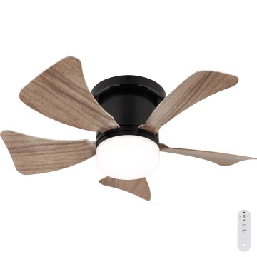 Globo - LED Stmievateľný stropný ventilátor LED/10W/230V 3000-6500K hnedá + diaľkové ovládanie