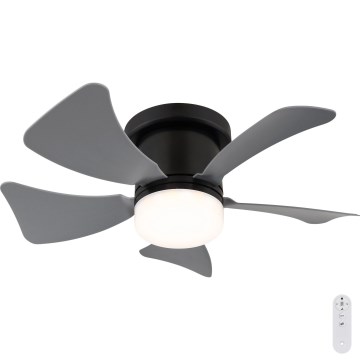 Globo - LED Stmievateľný stropný ventilátor LED/10W/230V 3000-6500K šedá + diaľkové ovládanie
