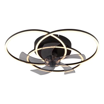 Globo - LED Stmievateľný stropný ventilátor LED/40W/230V 3000-6500K čierna + diaľkové ovládanie