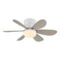 Globo - LED stmievateľný stropný ventilátor LED/5W/230V 2700-6500K béžový + diaľkové ovládanie