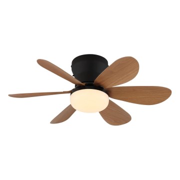 Globo - LED stmievateľný stropný ventilátor LED/5W/230V 2700-6500K hnedý + diaľkové ovládanie