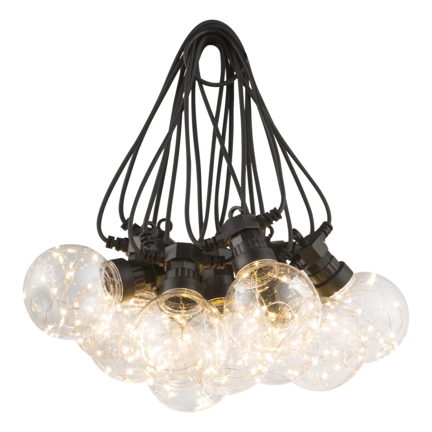 Globo - LED Vonkajšia dekoračná reťaz 10xLED/0,27W/230V 7,5 m IP44 čierna