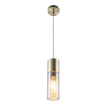 Globo - Luster na lanku 1xE27/25W/230V pr. 10,5 cm mosadz