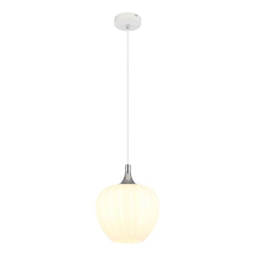 Globo - Luster na lanku 1xE27/60W/230V pr. 24 cm biela