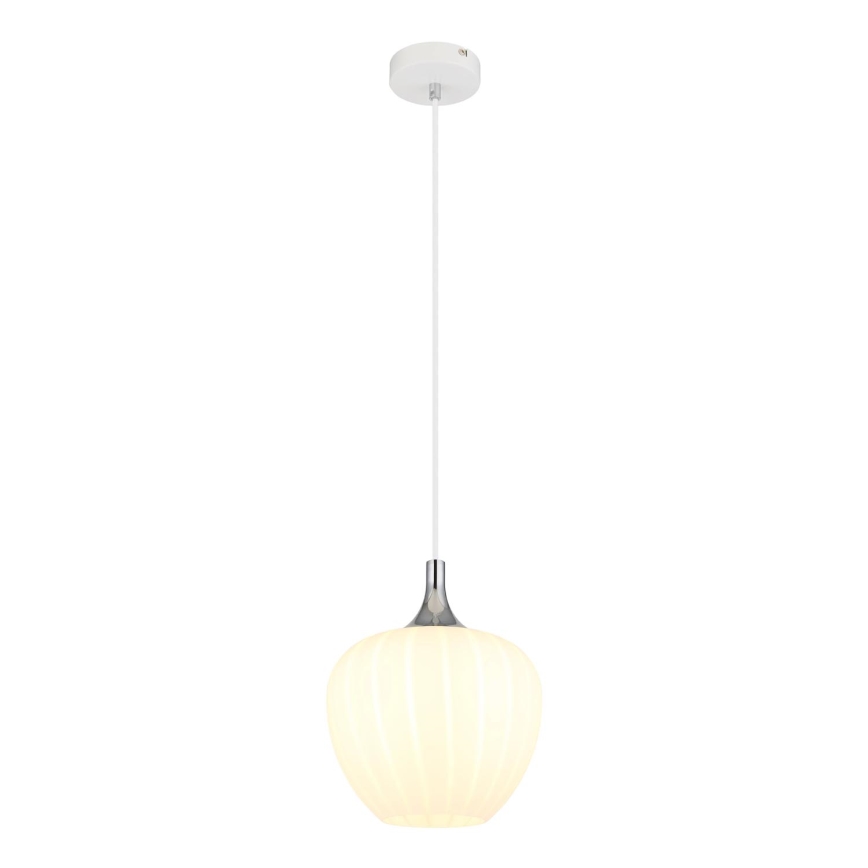 Globo - Luster na lanku 1xE27/60W/230V pr. 24 cm biela