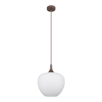 Globo - Luster na lanku 1xE27/60W/230V pr. 29 cm biela/hnedá
