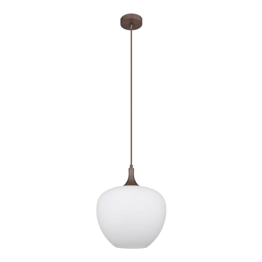 Globo - Luster na lanku 1xE27/60W/230V pr. 29 cm biela/hnedá