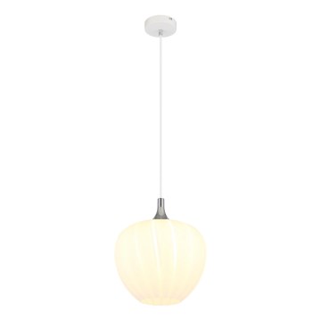 Globo - Luster na lanku 1xE27/60W/230V pr. 29 cm biela