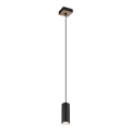 Globo - Luster na lanku 1xGU10/35W/230V čierna/hnedá
