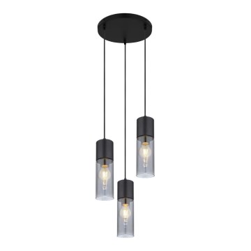 Globo - Luster na lanku 3xE27/25W/230V pr. 30 cm čierna