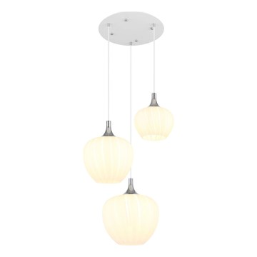 Globo - Luster na lanku 3xE27/40W/230V biela