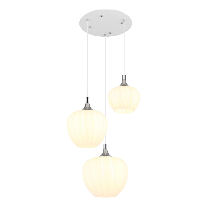 Globo - Luster na lanku 3xE27/40W/230V biela