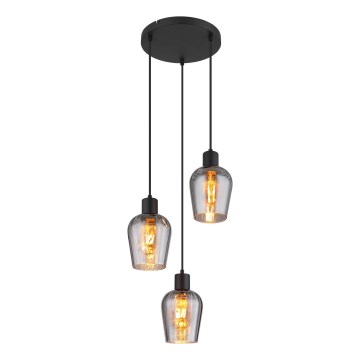 Globo - Luster na lanku 3xE27/40W/230V pr. 28,5 cm čierna
