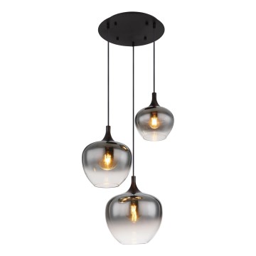 Globo - Luster na lanku 3xE27/40W/230V pr. 48 cm čierna