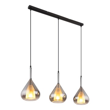 Globo - Luster na lanku 3xE27/60W/230V čierna