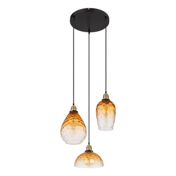 Globo - Luster na lanku 3xE27/60W/230V pr. 46 cm oranžová