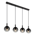 Globo - Luster na lanku 4xE27/10W/230V čierna