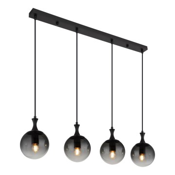 Globo - Luster na lanku 4xE27/10W/230V čierna