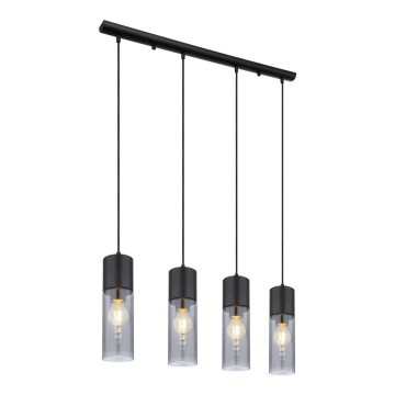 Globo - Luster na lanku 4xE27/25W/230V čierna