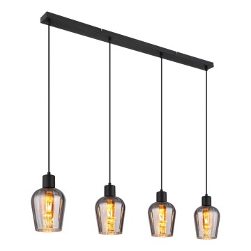 Globo - Luster na lanku 4xE27/40W/230V čierna