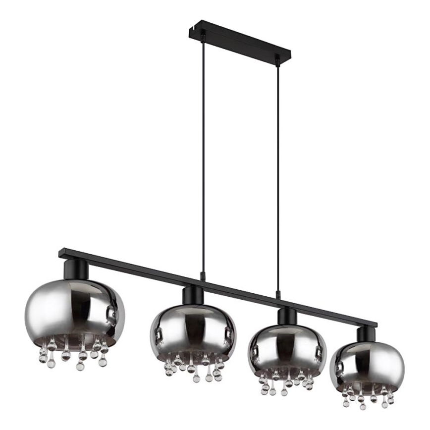 Globo - Luster na lanku 4xE27/9W/230V čierna