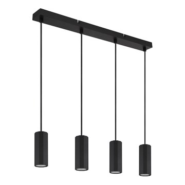 Globo - Luster na lanku 4xGU10/25W/230V čierna