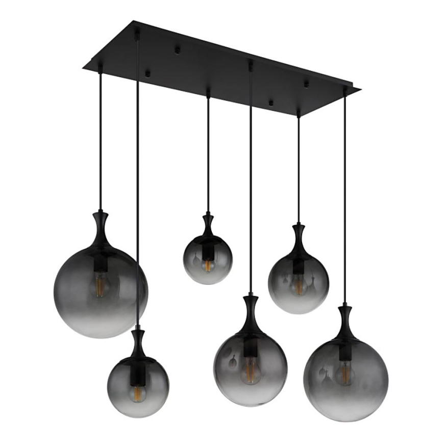 Globo - Luster na lanku 6xE27/10W/230V čierna
