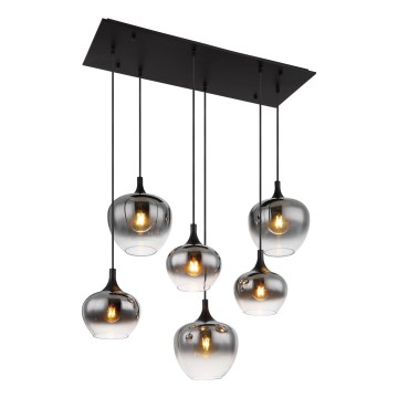 Globo - Luster na lanku 6xE27/40W/230V čierna