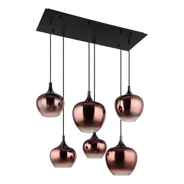 Globo - Luster na lanku 6xE27/40W/230V hnedá/dymová