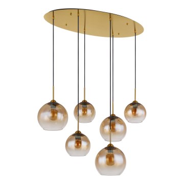 Globo - Luster na lanku 6xE27/60W/230V mosadz