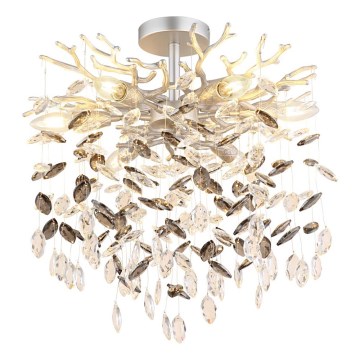 Globo - Luster na tyči 6xE14/40W/230V strieborná