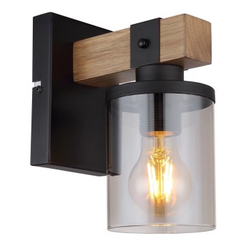 Globo - Nástenná lampa 1xE27/60W/230V dub/dymová