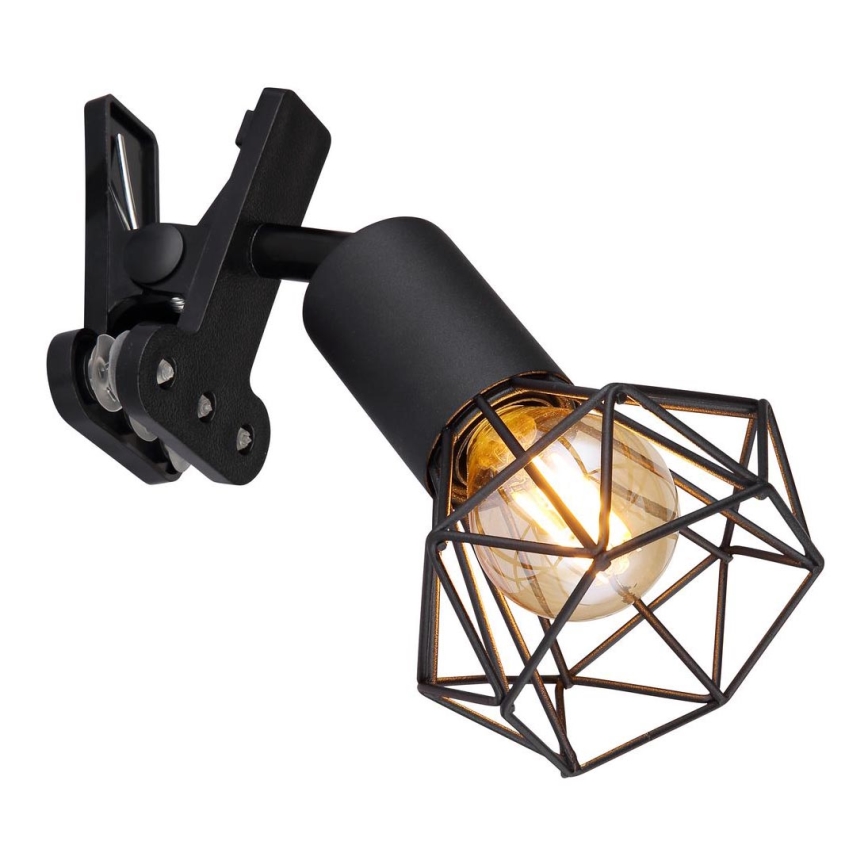 Globo - Nástenná lampa s klipom 1xE14/40W/230V čierna