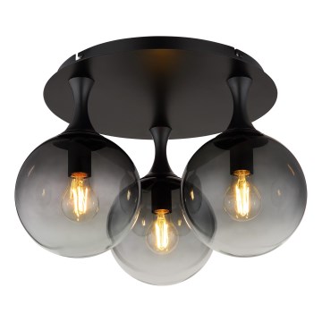 Globo - Prisadený luster 3xE27/10W/230V pr. 46 cm čierna